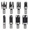 8Pcs Wood Plug Cutter Drill Bit Set, Carbon Steel Titanium Coated Woodworking Chamfer Drill Bits