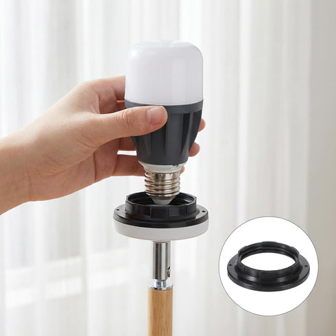 KFHENSOMR E27 58mm/ID 38mm, 1-1/2" Threads)-8PCS Lamp Shade Adapter Ring Light Socket Ring Retaining Rings for Sockets
