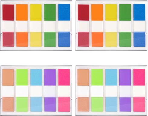 KICNIC Page Markers Sticky Index Tabs, 500 Pcs Fluorescent Pop Up Note Flags, 1.77 X 0.47 Inch Tabs for Notebooks.