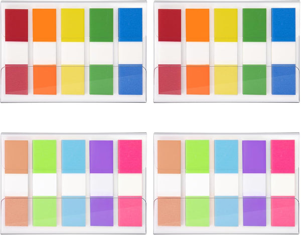 KICNIC Page Markers Sticky Index Tabs, 500 Pcs Fluorescent Pop Up Note Flags, 1.77 X 0.47 Inch Tabs for Notebooks.
