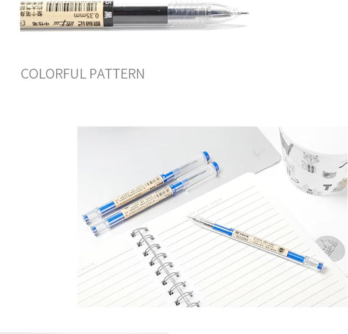 Gel Ink Pen Quick Drying Liquid Ink, 0.38 mm Fine Point Japanese Style Pens, 12 Pcs (4 Black, 4 Blue, 4 Red)