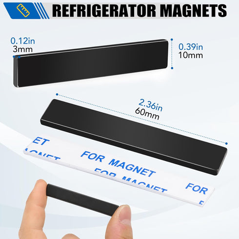 LOVIMAG 60 x 10 x 3 mm Rare Earth Bar Magnets, Black Waterproof Neodymium with Epoxy Coating, Pack of 5