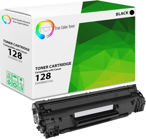 TCT Premium Compatible Toner Cartridge Replacement for Canon 128 3500B001AA Black - Works with ImageClass LBP6200D,
