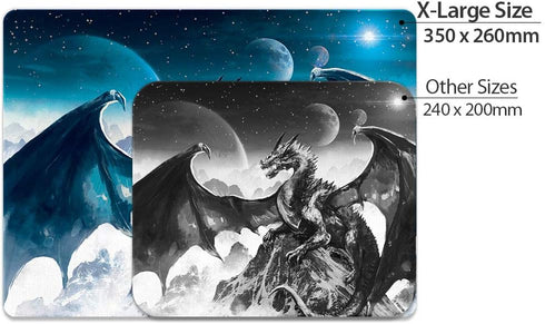 Extra Large (X-Large) Non-Slip Rectangle Mousepad, Blue Ice Dragon for Home, Office and Gaming Desk