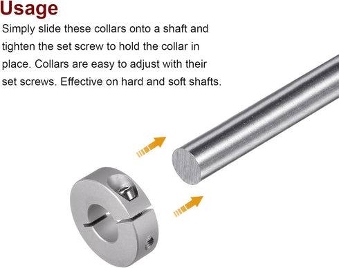 HARFINGTON 4pcs Shaft Collar 18mm Bore Aluminum Alloy Set Screw Split Clamp-On Collars for Wheel Barrow Axle, Industry