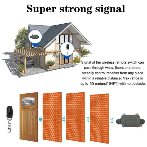 DC12V Switch,DC12V/24V/48V/20A Switch,164ft Waterproof Remote Control Wireless Remote Long Range RF Remote Control