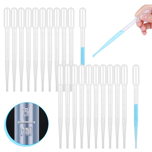 50PCS 3ml Plastic Disposable Transfer Pipettes, Calibrated Dropper for Science Laboratory