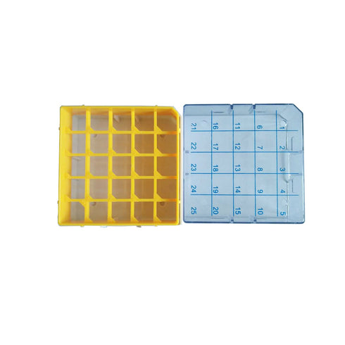 5 PCS Polycarbonate CryoBox Vial Rack, Freezer Storage, 5 x 5 Array for 2ml Cryostorage Freezing Box