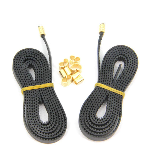 2pcs 2GT Open Timing Rubber Belt - Length 1.2Meter Width 6mm with 8pcs Copper Buckle for Ender 3 3D Printer