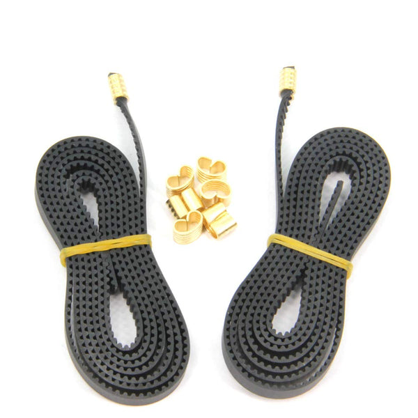 2pcs 2GT Open Timing Rubber Belt - Length 1.2Meter Width 6mm with 8pcs Copper Buckle for Ender 3 3D Printer