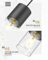 AD-24023-1P-BK Black Pendant Lights Kitchen Island, Modern Hanging Lights Fixtures with Cylinder Clear Glass