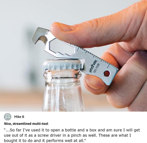 Keyport MOCA 10-in-1 Keychain Multitool, Stainless EDC Multi Tool: Pry Bar, Bottle Opener, Screwdriver & More