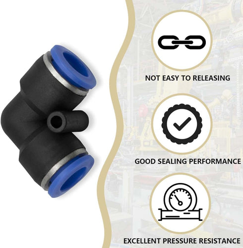 46 Pcs 4mm Pneumatic Quick Push in Connect Air Tube Fitting Kit, Includes Straight/Elbow/Tee/Splitter Connectors