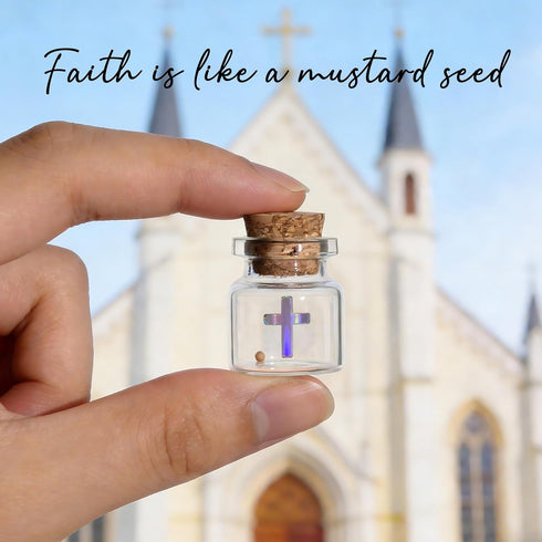 Qpige 30 Men(Cross-30) Bulk Have a Little Faith Card Christian Gifts for Women, School Church Wedding Baptism Unique