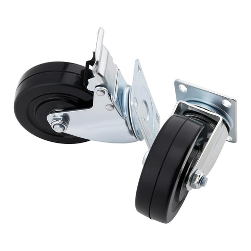 4 Inch Set 4, 2200lbs, 2 2 Caster Wheels of Industrial Top Plate Swivel Casters Load Locking Swivel Rolling Wheel