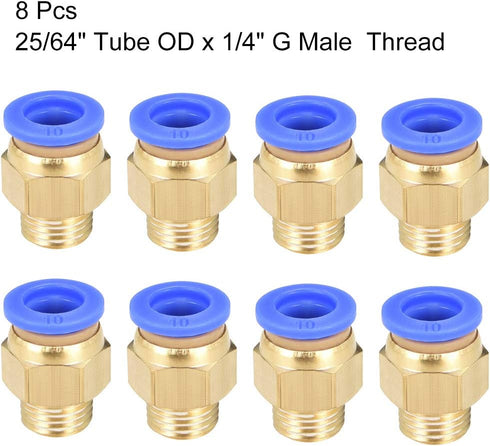 uxcell Straight Pneumatic Push to Quick Connect Fittings G1/4 Male x 10mm Tube OD, 10pcs