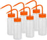 PATIKIL 250ml Wash Bottle, 6pcs Plastic Squeeze Bottle Wide Mouth for Lab Cleaning, Washing, Irrigation Liquid Storage,
