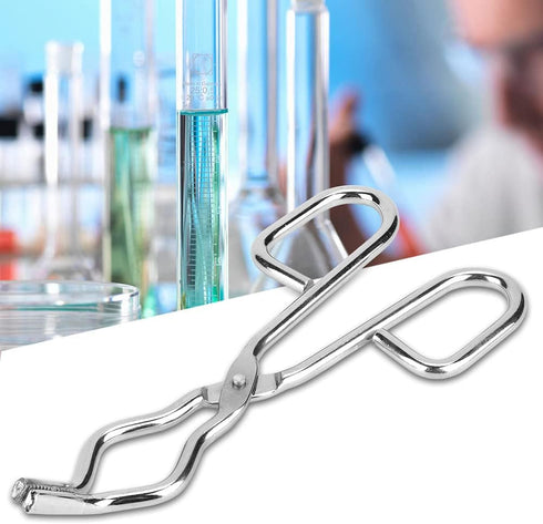 Stainless Steel Crucible Tongs 200mm, Professional Foundry Beaker Tongs with Rivet for Laboratory Use