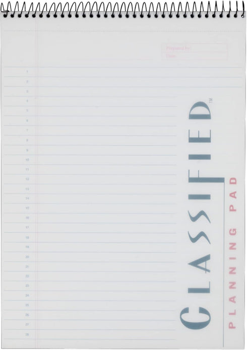 TOPS Docket Gold Project Planner, 8-1/2" x 11-3/4", Top-Wire Bound, Project Rule, Poly Cover, 70 Sheets (99710) - White