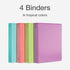 Cardinal 3 Ring Binders, 1.5 Inch Round Rings, Holds 350 Sheets, ClearVue Presentation View, 4 Pack