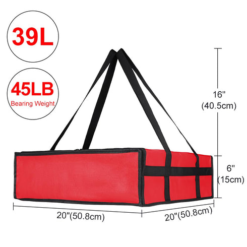 20" 20" 6" Commercial 1Pk CIVJET Insulated Pizza Delivery Bag for Carry Hot, x x Carrier Warmer, Insulated Food