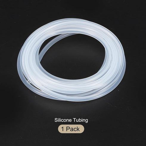 5m(16ft) Clear Silicone Tubing 1.5mm(1/16") ID x 3mm(1/8") OD, Pure Silicone Hoses for Pump Siphoning, Draining