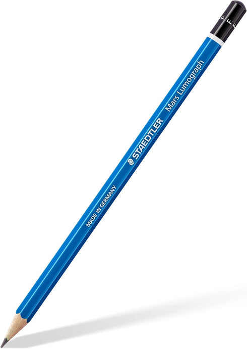 STAEDTLER 100-F Mars Lumograph Graphite Pencils for Drawing & Sketching, F, Box of 12