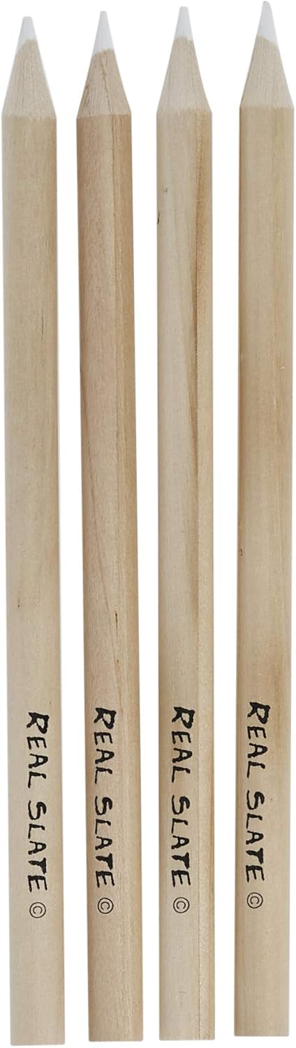 Pepperell Real Slate Chalk Pencils, 5/Pkg with Sharpener, Sandal