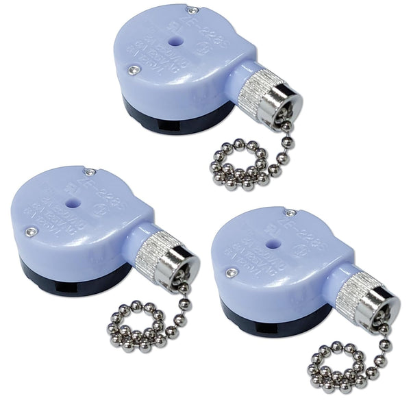 Aginkgo 3PCS ZE-228S Zing Ear Brass Pull Chain 2 Speed Ceiling Fan Switch