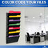 Wall File Organizer with Expandable Wall Pockets, 7 Pocket, Letter-Sized, Black