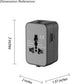Vishui 2025 Upgraded Universal Travel Adapter, All-in-One International Plug with USB-A & Type-C Fast Charging Ports