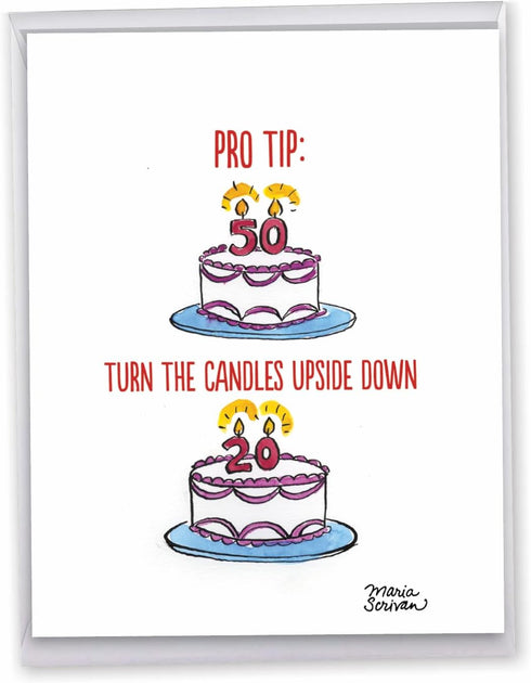 NobleWorks Jumbo Funny 50th Milestone Birthday Greeting Card 8.5 x 11 Inch with Envelope (1 Pack) Large Bday Pro Tip
