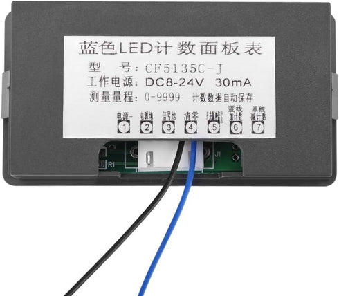 Digit Counter - DC 8-24V 4 Digit LED Display 0-9999 Up/Down Panel Meter with Cable
