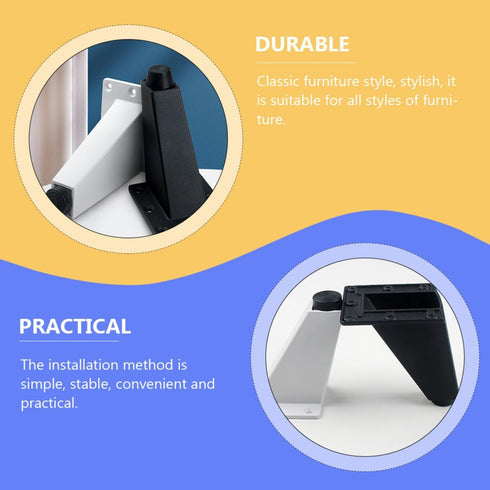 2pcs Luxshiny Aluminum Alloy Furniture Heightening Feet Anti-Slip Cabinet Legs with Scratch-Resistant Base Adjustable