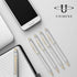 Unibene Slim Metallic Retractable Ballpoint Pens, Carved Chrome & Gold, 6 Pack Black Ink, Nice Gift for Office Students