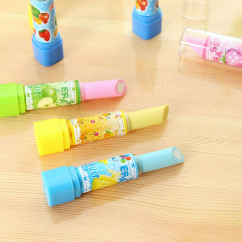 balacoo 8Pcs Pencil Erasers Lipstick Eraser, Novelty Rubber Eraser for Children Kids Students