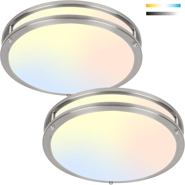 NEWKAZ 13Inch 36W Ceiling Light Fixtures 2 Packs, 5CCT LED Flush Mount Ceiling