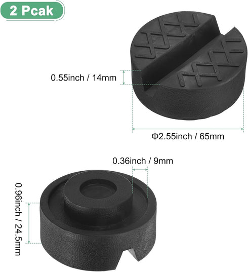 2-Pack 2.5 Inch Pinch M METERXITY Floor Jack Rubber Pad, Dia Universal Rail Weld Stand Jack Round Pad Adapter