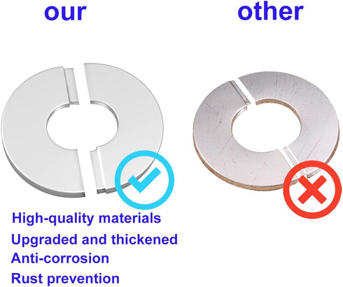 Wall Split Flange Stainless Steel Escutcheon Plate, Self-Adhesive Plumbing Cover for 22mm Diameter Pipe