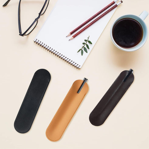 RAYNAG Set of 3 Leather Pen Sleeve Case Holder Pouch for Single Pen