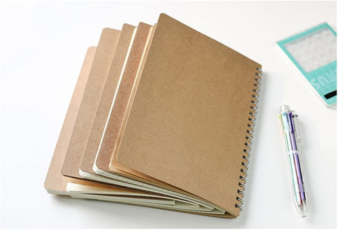 Soft Cover Spiral Notebook Journal, Coofficer Blank Sketch Book Pad, 100 Pages, 7.5 "x 5.1" (Brown)