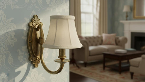 Aspen Creative 30004-2A, 3" 5" 4" Set 2 Bell Clip-On Chandelier Lamp Shade, Off-White, Top X Bottom X Slant Height