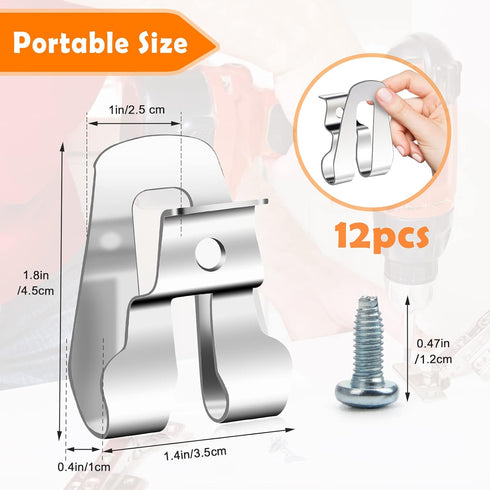 8 Pcs Metal Replacement Belt Hook Clip for Dewalt Tool, Windspeed Stainless Steel Driver Belt Clips for Dewalt Power Tools Drill Driver Belt Clips With Screws (8) by Windspeed