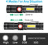 4 2 Pack Rechargeable Tactical Flashlight, USB Magnetic Flashlights with COB Flash Light - Models, Zoomable