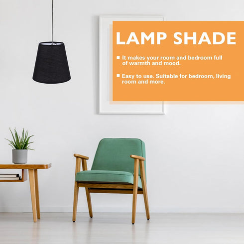 1pc DOITOOL Fabric Lampshade Black Home Decor Black Floor Lamp White Candles Small Lamp Shade Cloth Lamp Shades