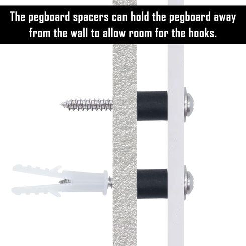 200 Pieces Pegboard Mounting Kit - Wall Installation Accessories with Screws, Anchors, Spacers for 1/4-Inch Pegboard