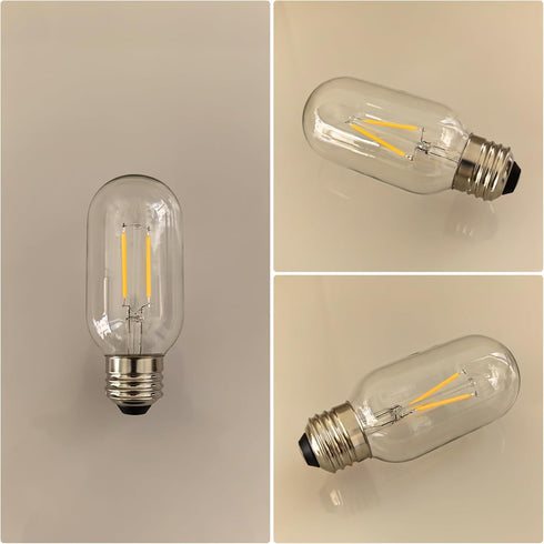 T14/T45 E26 Dimmable Bulb, 2W/25W 2700K 4-Pack LED Filament Equivalent Warm White, Vintage Edison Style, Ideal