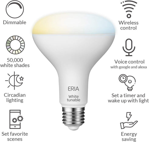 BR30 Bulb, (4th ERIA Tunable White Smart ZigBee Works with AduroSmart, Hue*, SmartThings, Amazon Echo Gen), Alexa, HA
