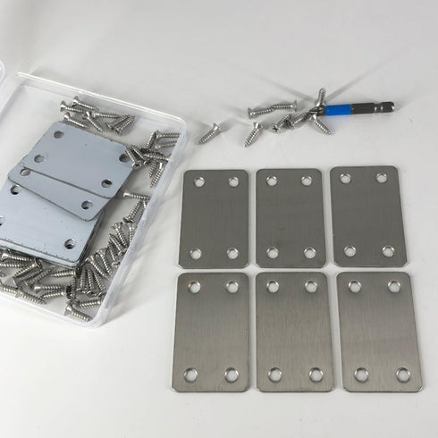 12 Pack Flat Mending Plate, Metal Bracket, Stainless Steel Brace 2.36 x 1.49'', Fixing Joining Plate for Wood with