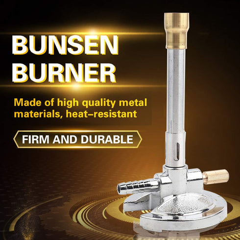 1Pcs Micro Single Tube Bunsen Burner Gas Light with Flame Stabilizer and Gas Regulator Threaded Needle Valve for Liquid Lab Heating Equipment